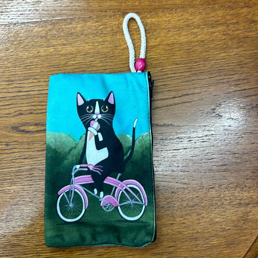 Mr. Whiskers, handmade wristlet, great for gifts and stocking stuffers! NWOT